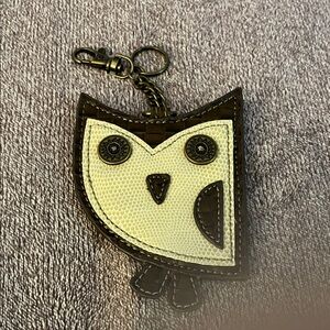 Chala Handbag Owl Coin Purse Key Fob/Purse Charm W/Zipper